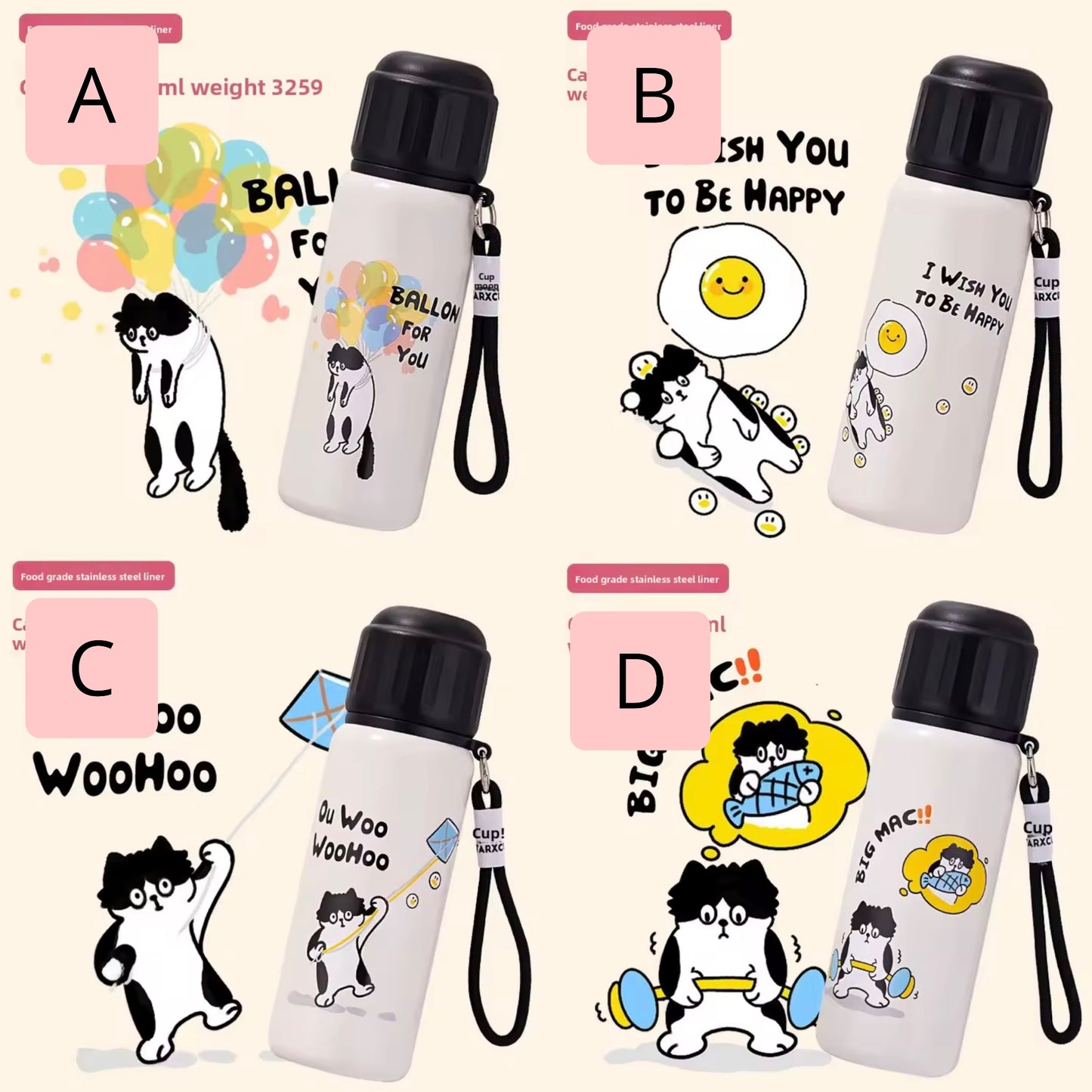 Termo con Boquilla “Gatito”. 550ml