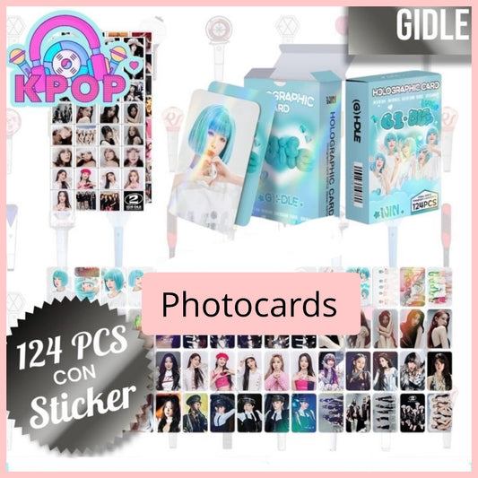 Set 124 PCS “Gidle”. 64 Photocards + 60 Mini Stickers.