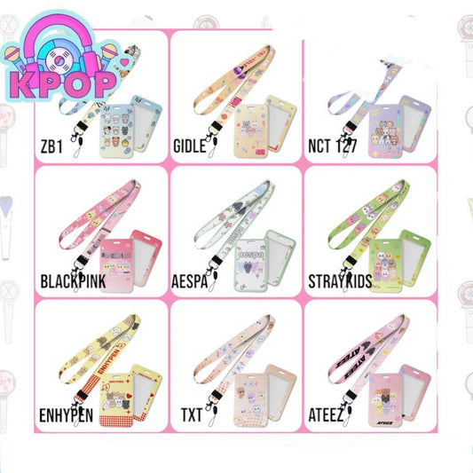 Lanyard + porta credencial “Kpop”