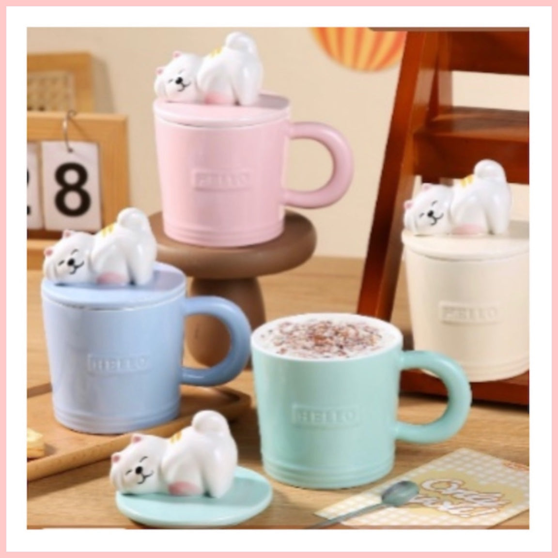 Taza + Tapa + Cuchara “Gatito Poto”. 400ml