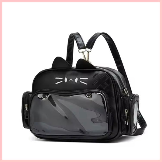 Mochila- Bolso “Gatito”. Material Cuerina 32x24x12cms