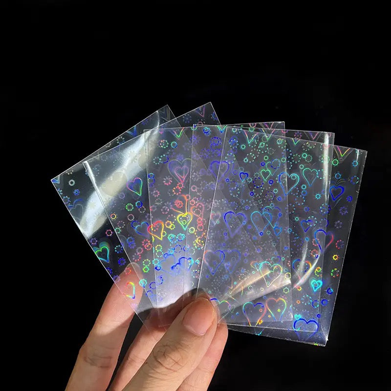 Set 100 Sleeves Transparentes Holograficos para Photocards.
