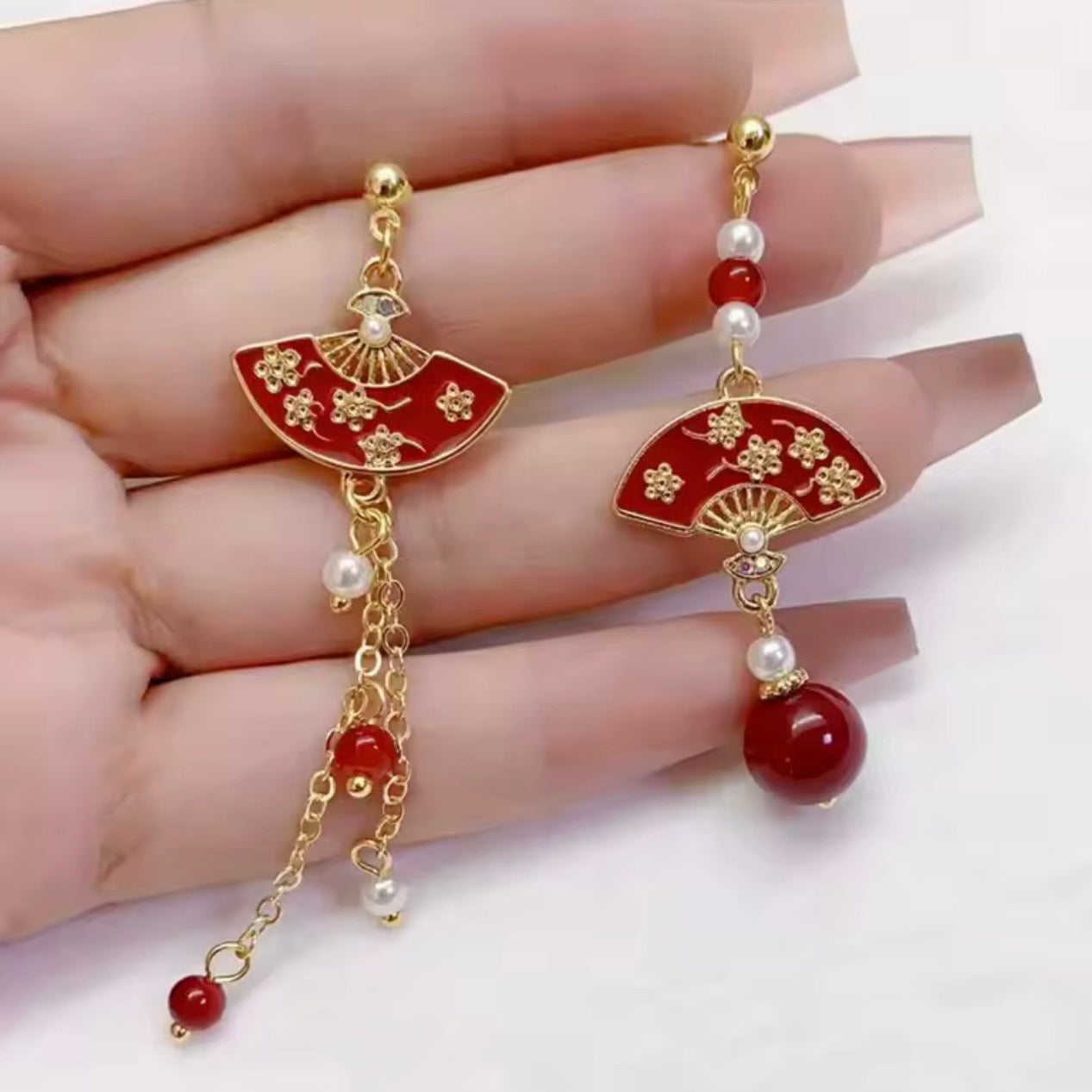 Aros “Abanico Rojo”