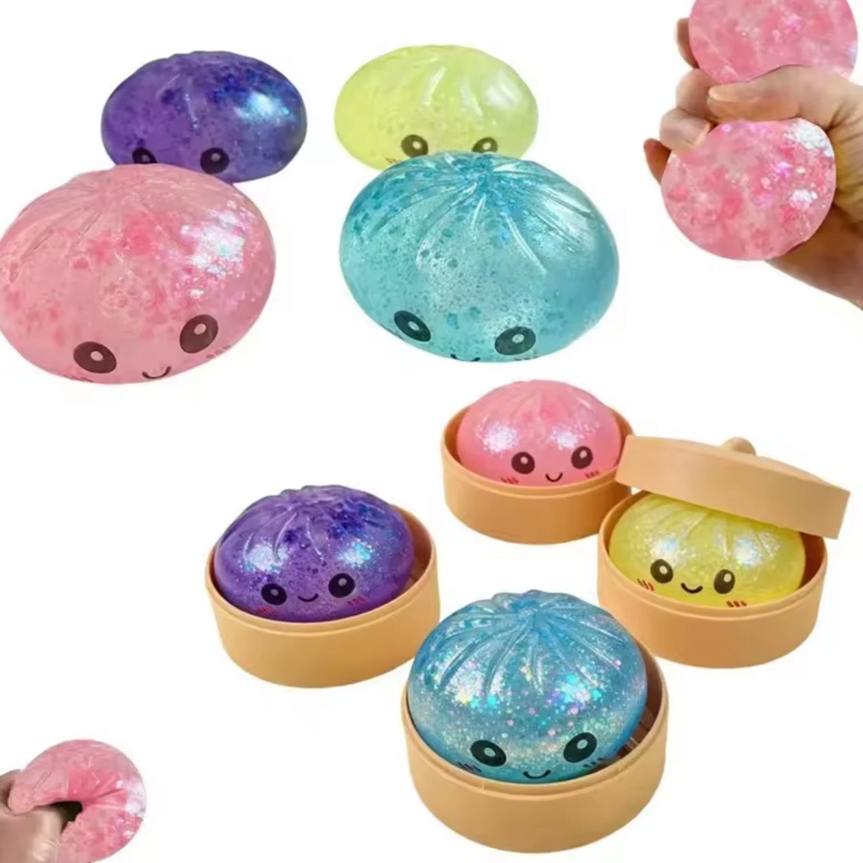 Squishy Dumpling con Carita “Glitter”