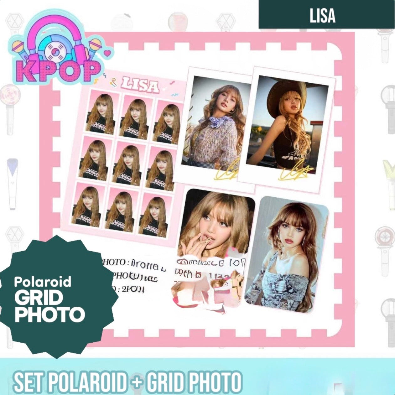 Set Polaroid + Grid Photo “Blackpink Lisa”