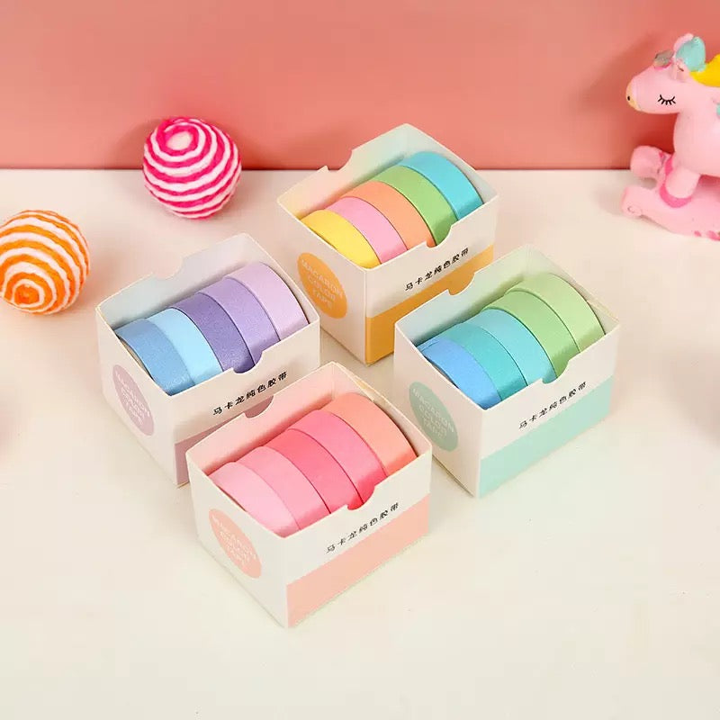 Set 5 Washi Tape “Tonos Pastel”, 1cmx2M