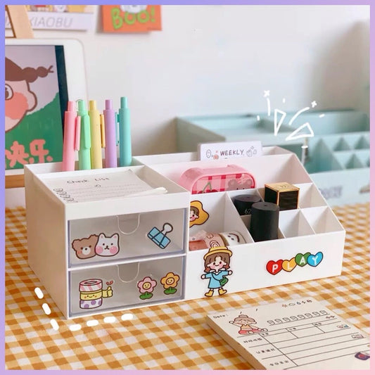 Organizador de Escritorio multi-espacios, no incluye stickers, 25x13x10cms