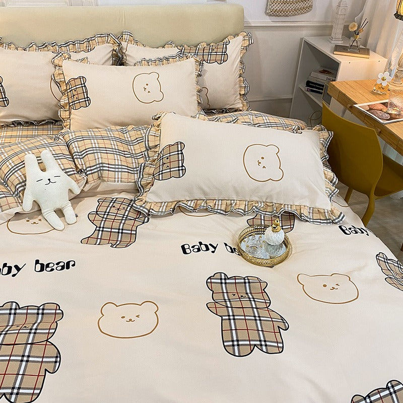 Funda cubre plumón + sabana Larga+ cubre almohada “Ositos 🐻”. Microfibra, 1,5 y 2 Plazas