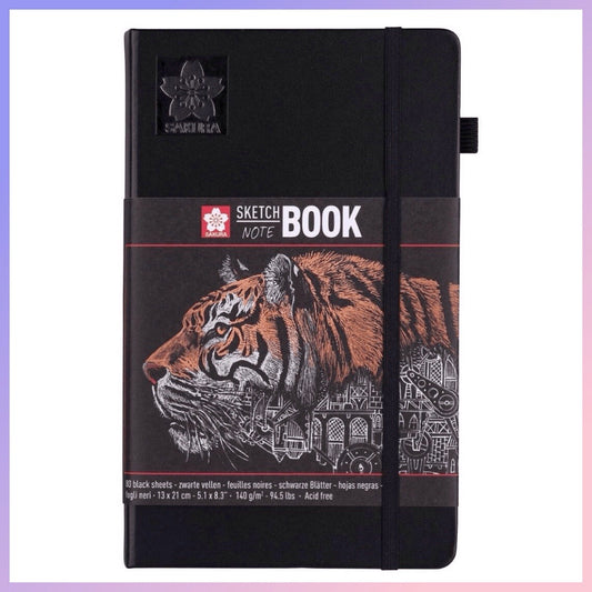 Sketchbook (21x13 cms) hoja negra - Sakura - Frikiados