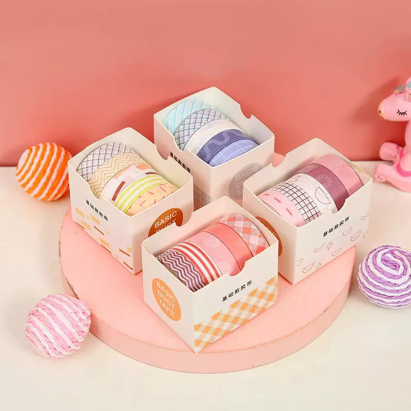 Set 5 Washi Tape “Tonos Pastel”, 1cmx2M