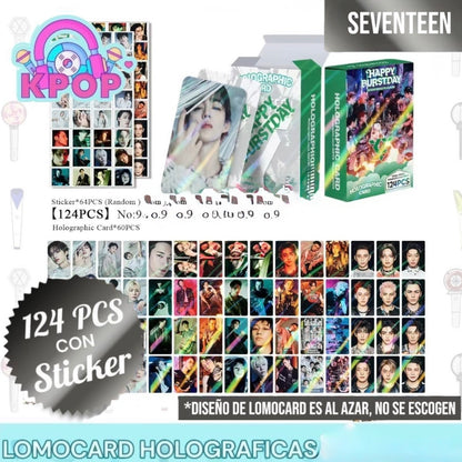 Set 124 PCS “SEVENTEEN”. 64 Photocards + 60 Mini Stickers.
