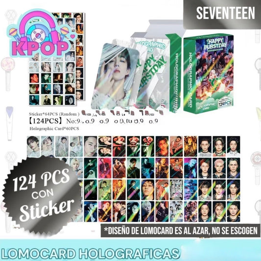 Set 124 PCS “SEVENTEEN”. 64 Photocards + 60 Mini Stickers.