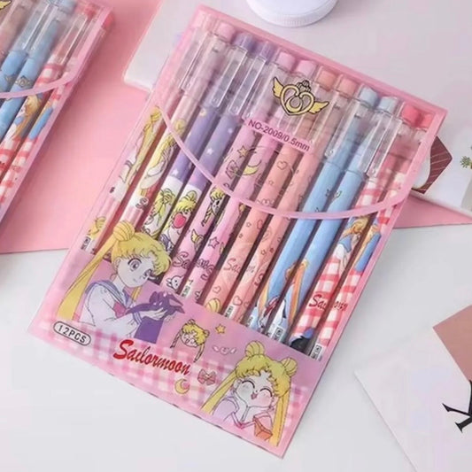 Set 12 Tiralíneas Borrables “Sailor Moon”. Tinta Azul