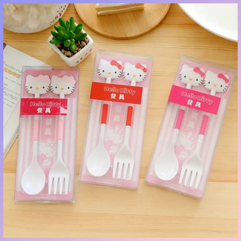 Set Tenedor + Cuchara “Hello Kitty”