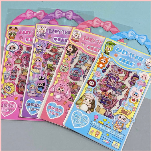 Set 3 Láminas de Stickers “Baby Three”