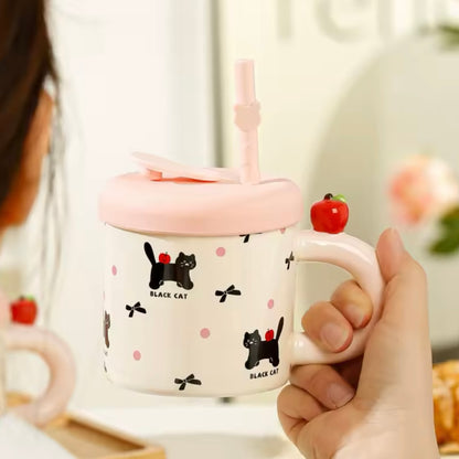 Taza con Bombilla “Gatito”. 400ml