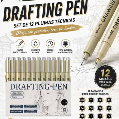 Set 12 Lápices Tonos Negros.