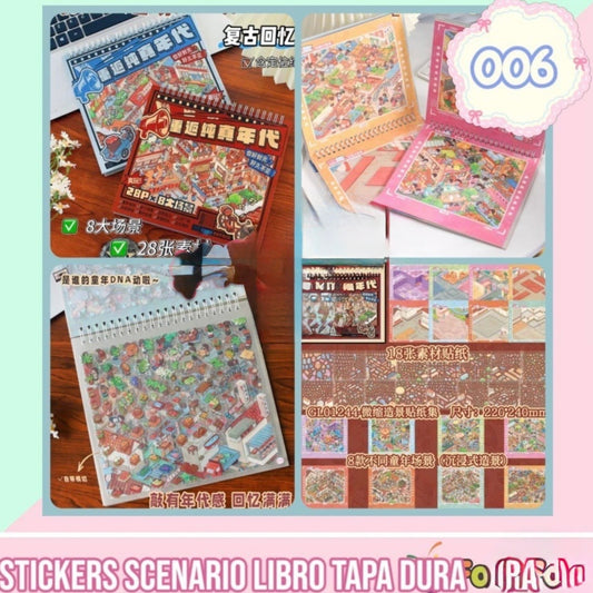 Libreta Tapa Dura “Stickers Escenarios”