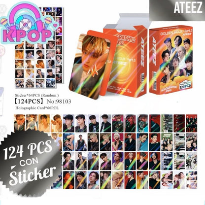 Set 124 PCS “Ateez”. 64 Photocards + 60 Mini Stickers.