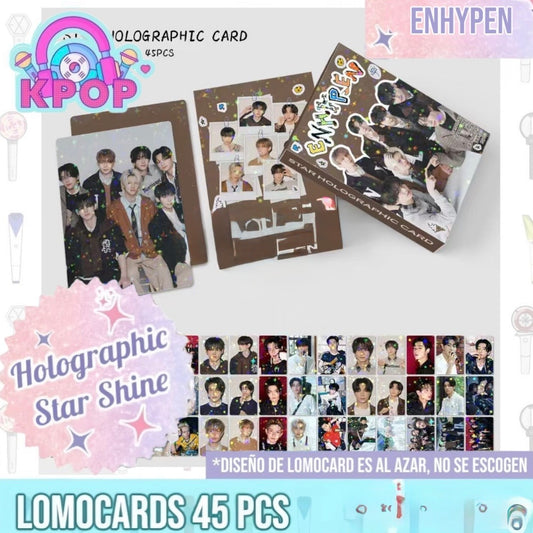 Set 45 Photocards Holographic Shine “Enhypen”.