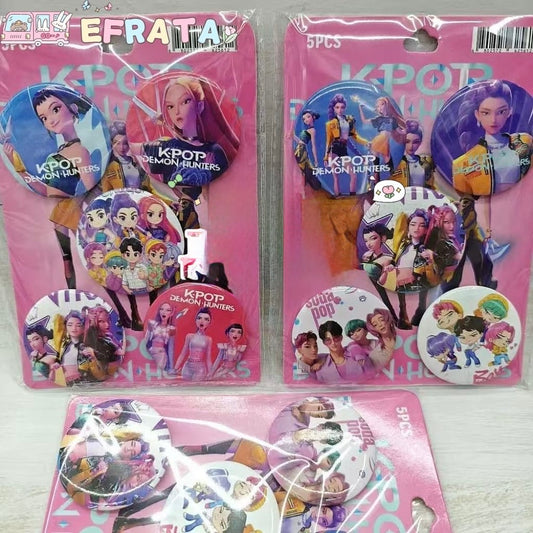 Set 4 Chapitas “Las Guerreras Kpop Huntrix”