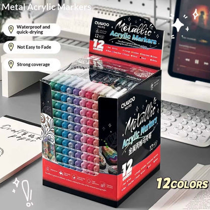 Set 12 Marcadores Acrílicos Metalizados