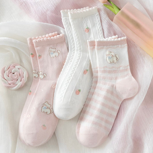 Calcetín “Rosa Pastel”. Talla Standard (35-41)