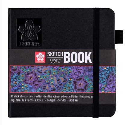Sketchbook (12x12cms) hoja negra - Sakura