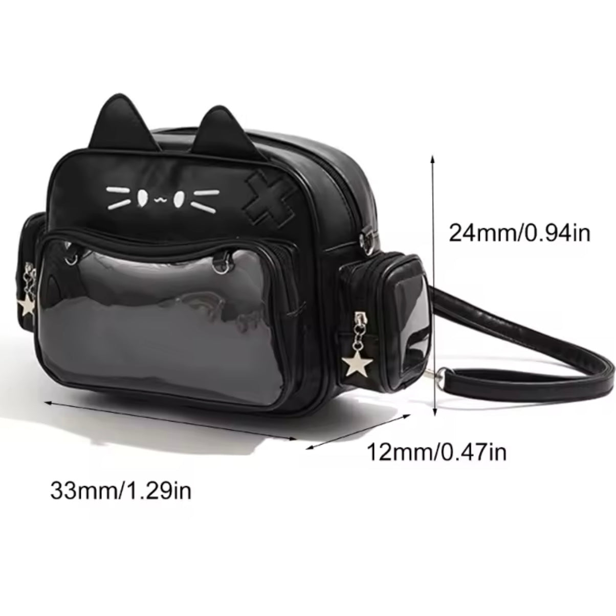 Mochila- Bolso “Gatito”. Material Cuerina 33x24x12cms