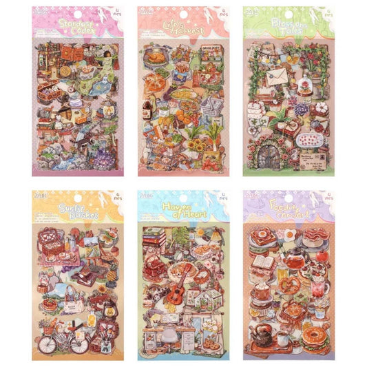 Set 4 Láminas de Stickers “Vida Diaria”.