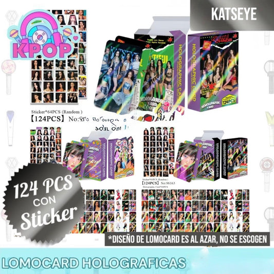 Set 124 PCS “KATSEYE”. 64 Photocards + 60 Mini Stickers.