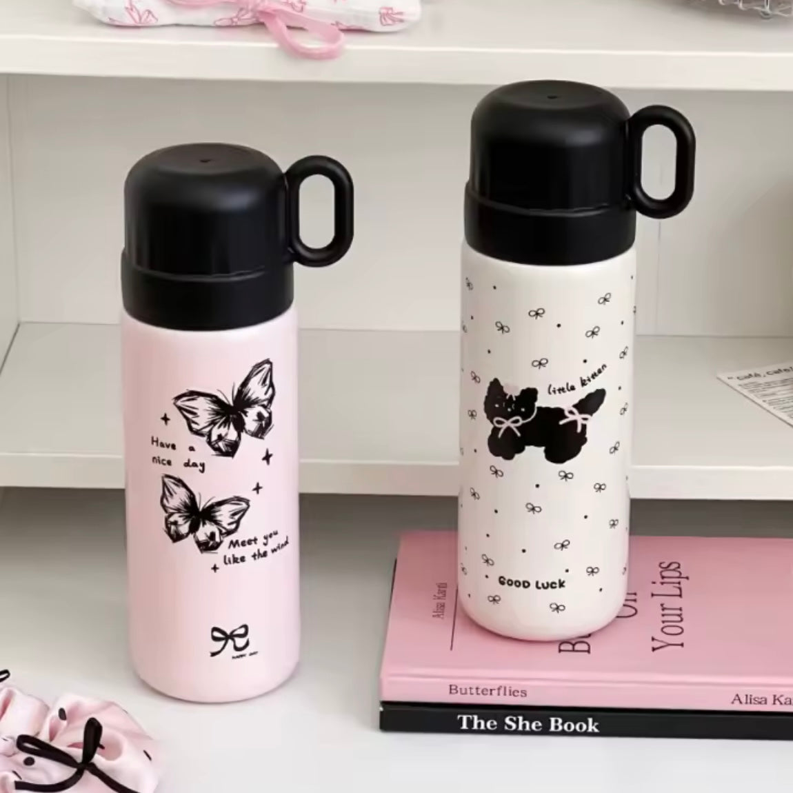 Termo con Boquilla y Bombilla “ Aesthetic”. 500ml