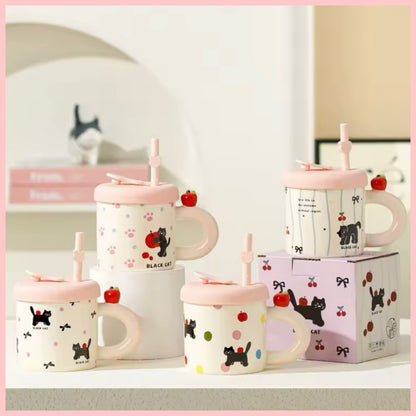 Taza con Bombilla “Gatito”. 400ml