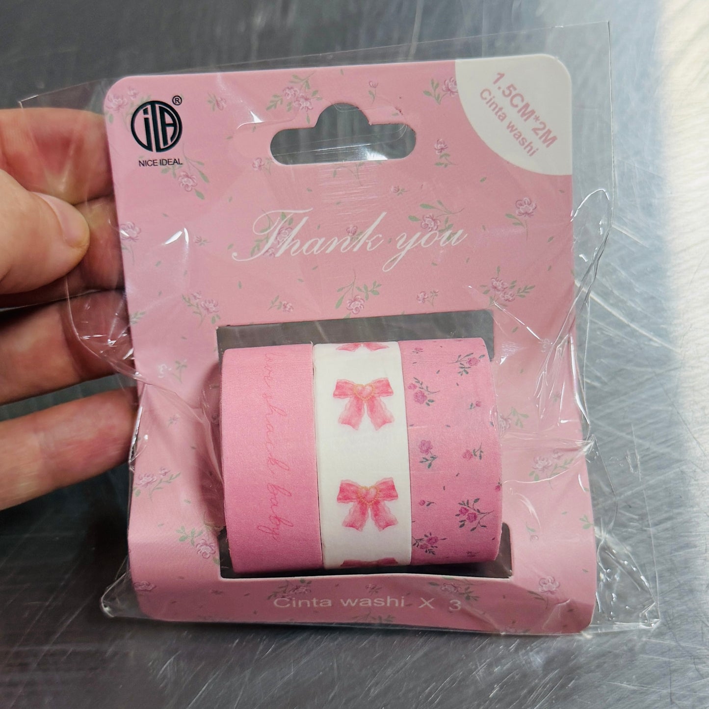 Set 3 Washi Tape Tonos Rosa.