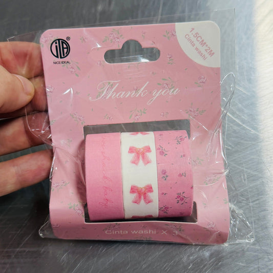 Set 3 Washi Tape Tonos Rosa.