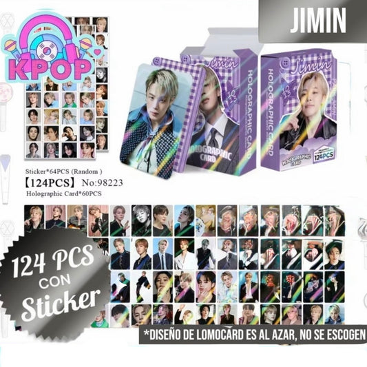 Set 124 PCS “Jimin BTS”. 64 Photocards + 60 Mini Stickers.