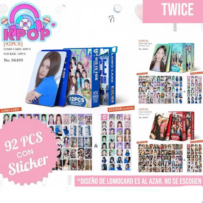 Set 92 PCS “Twice”. 60 Photocards + 32 Mini Stickers.
