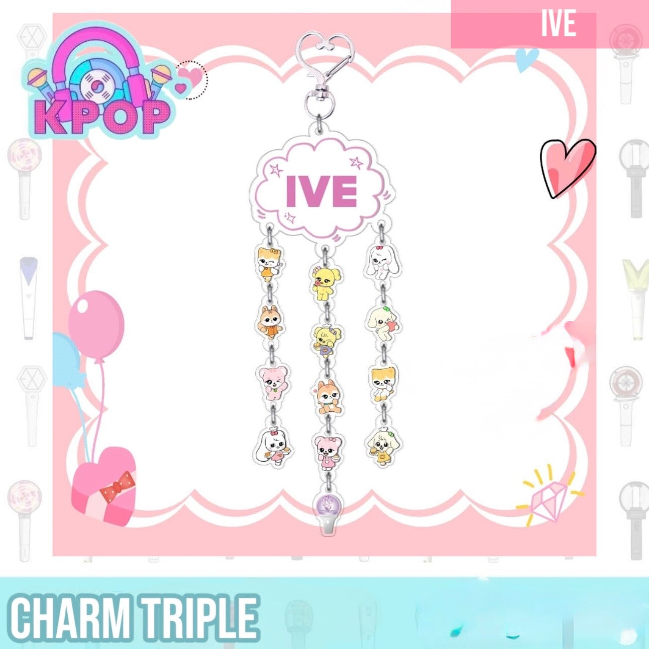 Llavero acrílico Triple ”IVE”
