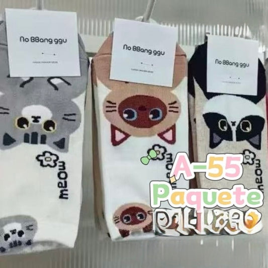 Calcetín “Gatito”. Talla Standard 35-41