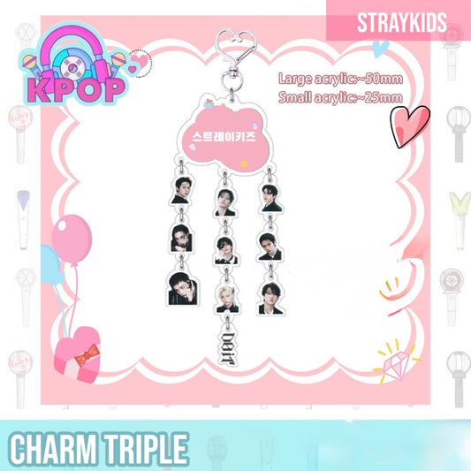 Llavero acrílico Triple “Straykids”