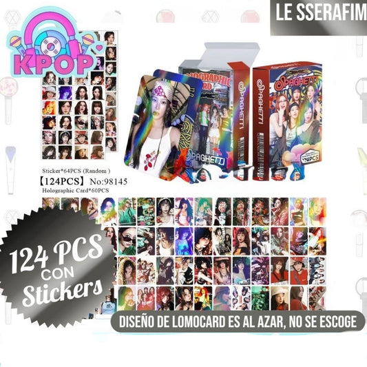 Set 124 PCS “Le Sserafim”. 64 Photocards + 60 Mini Stickers.
