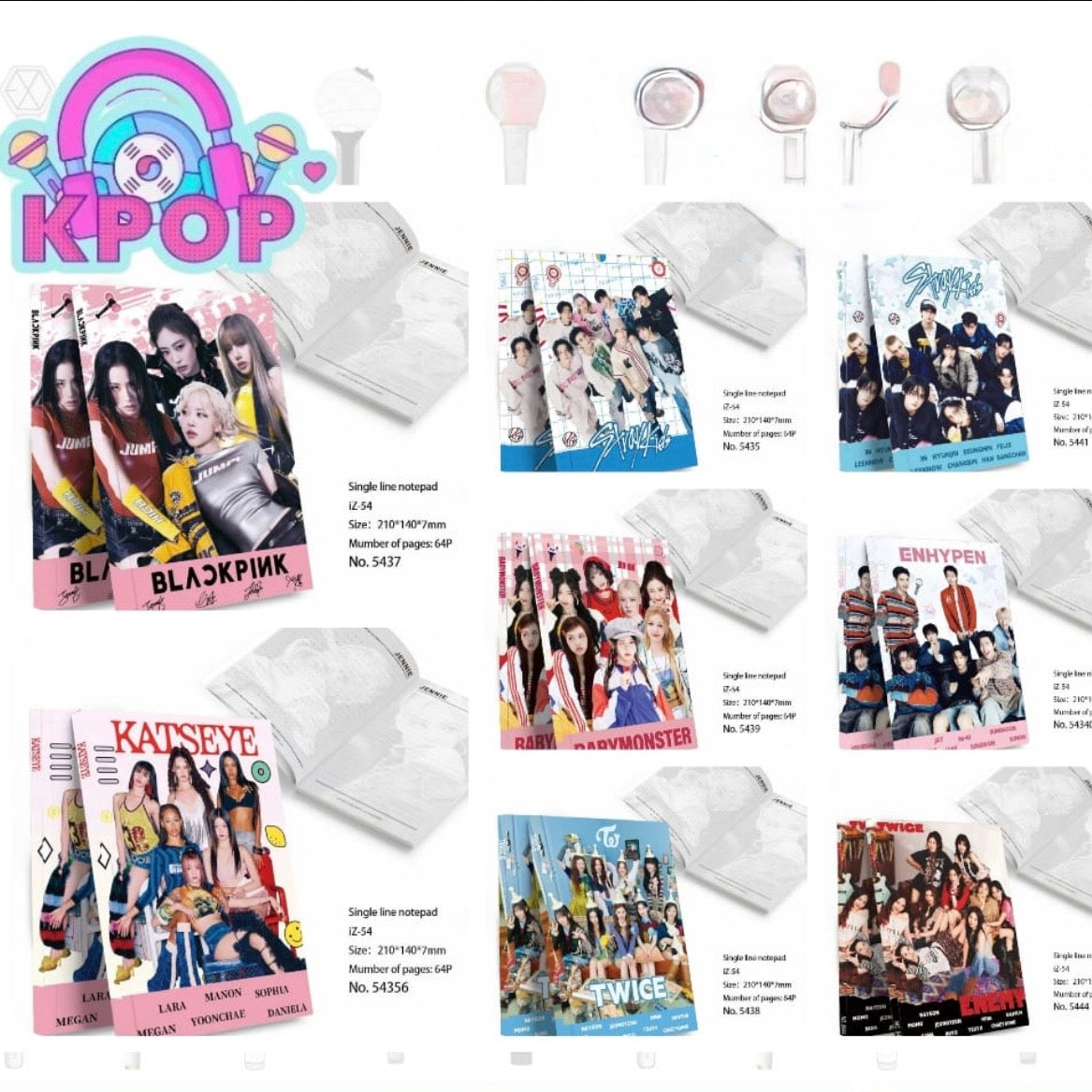 Libreta con Diseño Kpop. 21x14cms