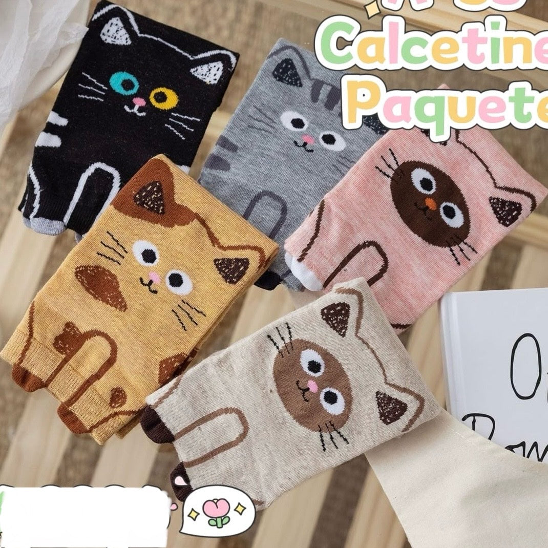 Calcetín “Gatito”. Talla Standard 35-41