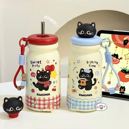 Termo con Bombilla “Gatitos”. 500ml
