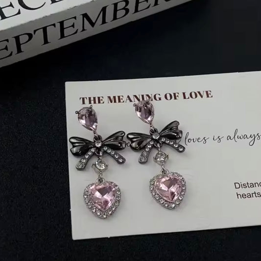 Aros “Corazón Rosado Cinta”