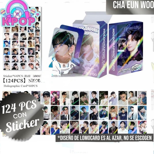 Set 124 PCS “Cha Eun Woo”. 64 Photocards + 60 Mini Stickers.