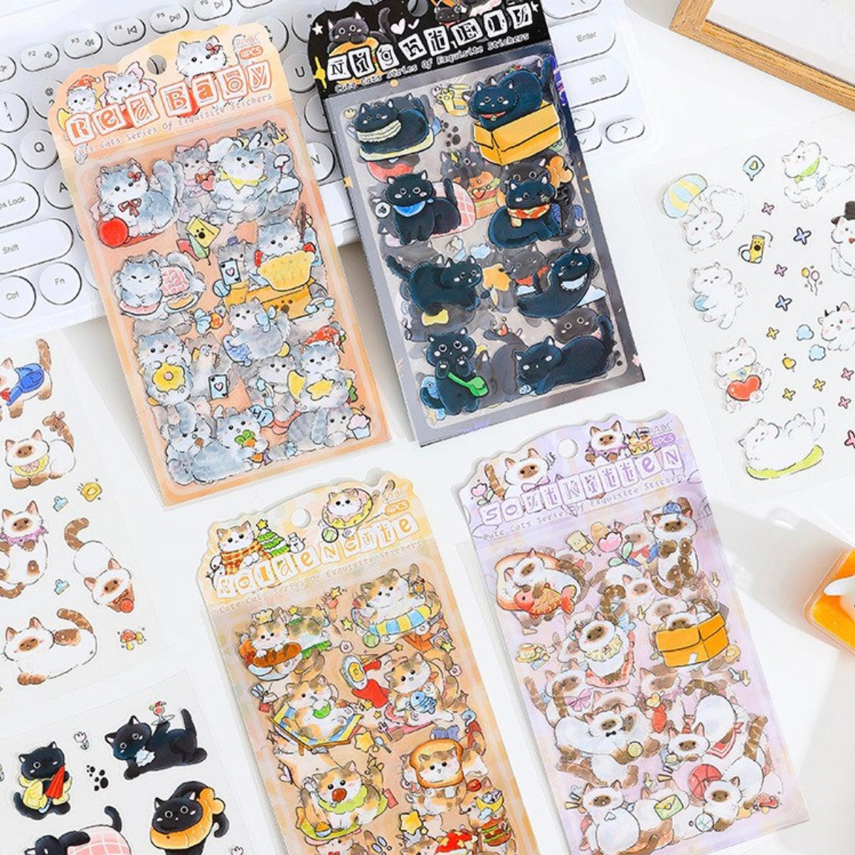 Set 4 Láminas de Sticker “Gatitos”