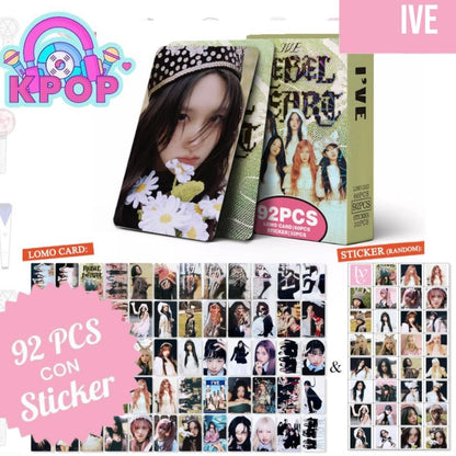 Set 92 PCS “IVE”. 60 Photocards + 32 Mini Stickers.