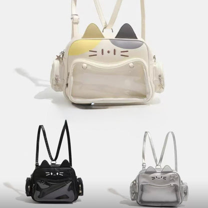 Mochila- Bolso “Gatito”. Material Cuerina 32x24x12cms