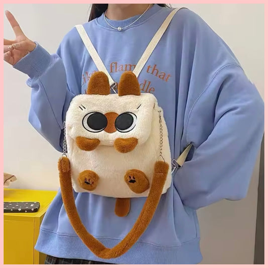Mochila o Bolso Felpudo “Gatito”. 25x20x10cms